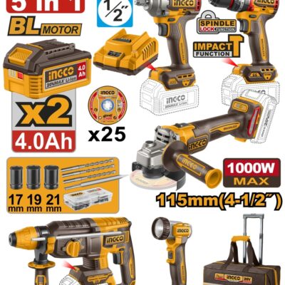 Set Geanta cu Filetanta Bormasina Flex Picamer Lanterna 20V si 2 Acumulatori 4Ah