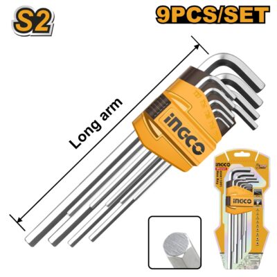 Set Imbus 1.5-10mm Lung 9buc INGCO HHK11091