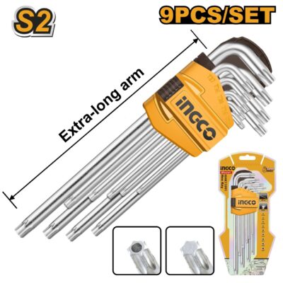 Set Torx Extra Lung 9pcs T10- T50 INGCO HHK13092