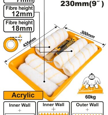 Set Trafaleti cu Pensula Tava Interior/Exterior 8buc INGCO HKTCB83230083