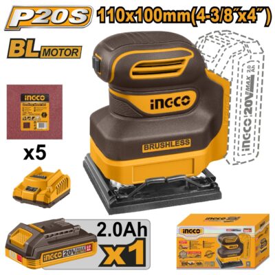 Slefuitor 20V BL 110x100mm cu Acumulator 2Ah