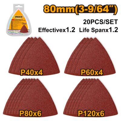 Smirghel pentru Unealta Multifunctionala Set 20buc INGCO AKTS080201