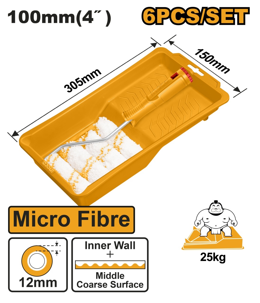 Trafalet 100mm cu Tava si 4 Rezerve INGCO HKTCB061004