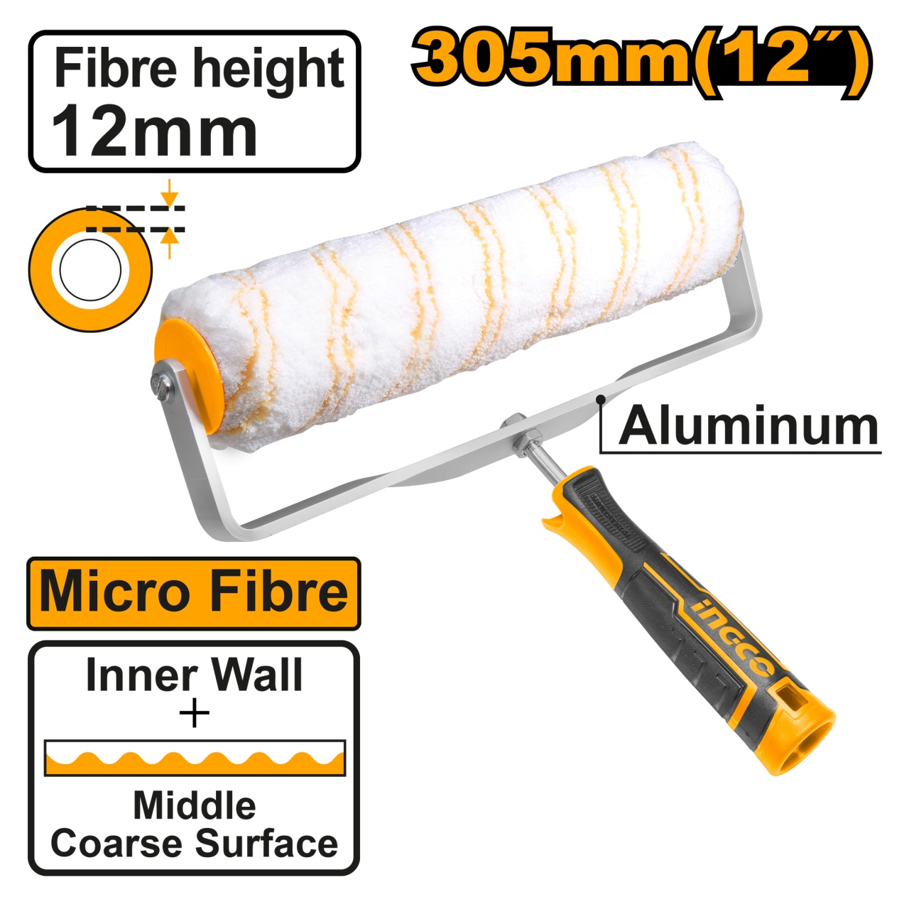 Trafalet 305mm Fibra 12mm Interior INGCO HRHT093051