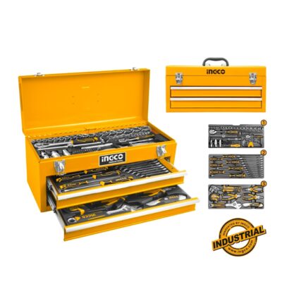 Trusa Chei 97 Piese INGCO HTCS220971 in Cutie Metal Tip Sertar, Set Profesional Scule cu Tubulare, Clicheti si Accesorii Complete