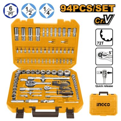 Trusa Chei Tubulare 1/4-1/2 94pcs INGCO HKTS42941