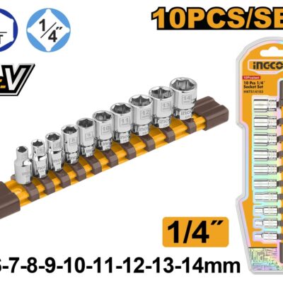 Trusa Chei Tubulare Scurte 1/4 10 Buc INGCO HKTS14103