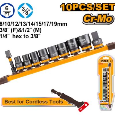 Trusa Tubulare IMPACT 3/8 10buc INGCO HKISSD38104